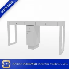 中国 現代白い二重マニキュアテーブルが付いている安いネイルサロンテーブル安いネイルテーブル メーカー