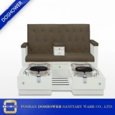 China china double pedicure chair luxury glass bowl wood spa pedicure station manufacturer