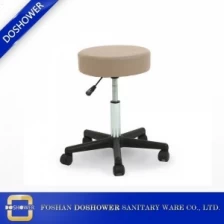 China cream round nail salon chairs leather covers round bar stool manufacturer