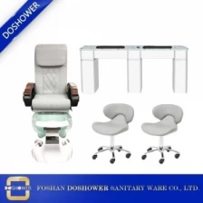 China deluxe spa chair pedicure station china pedicure chair ventilation nail table supply DS-W2059 SET manufacturer