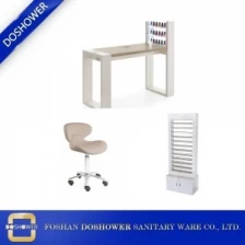 China nail salon furniture marble nail table dust collector with nail chairs nail salon polish rack on sale DS-W18118A SET manufacturer