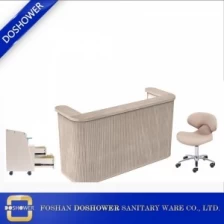 China natural stone reception desk supplier with desk reception with display for beauty salon furniture reception desk DS-RT104 manufacturer