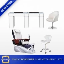 China spa chairs luxury nail salon pedicure manicure with modern nail bar table wholesale china DS-W2018 SET manufacturer