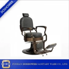 China Cadeiras de barbeiro usadas para venda com barbeador de braço de madeira para cadeira de madeira para cadeira de barbeiro de estilo preto fabricante