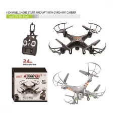 China 2.4g 4CH 4-Axis Black RC FPV Drone Real Time Transmission Met 0.3MP Camera LED Te koop fabrikant