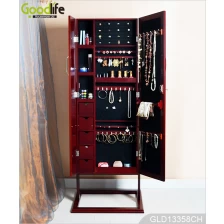 Cina Mobili caldo di vendita di grandi dimensioni gioielli in legno armadio Amazon ebay con specchio spogliatoio e photo frame GLD13358 produttore