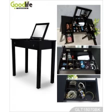 China Australian style wooden makeup dressing table with enclose mirror manufacturer