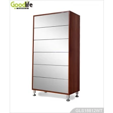 China Bedroom furniture shoe storage cabinet with mirror drawers made in China manufacturer