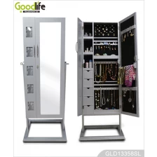 China Bedroom standing dressing mirror with large space inside jewelry storage cabinet GLD13358 manufacturer