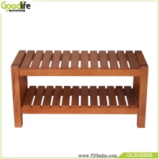 porcelana Best seller manufacturers solid mahogany wood storage stool for shower  living room use to support weight fabricante