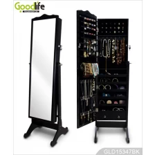 China Bestselling wooden mirror jewelry cabinet for jewelry storage and dressing GLD15347 manufacturer