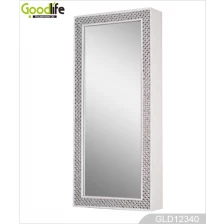 China Bling frame wall hanging dressing mirror and jewelry storage cabinet combined GLD12340 manufacturer