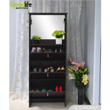 China China modern furniture wooden mirror shoe cabinet with hook for bag GLS16620 manufacturer
