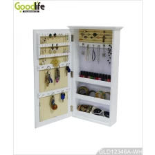 China Europe style frame wooden mirror cabinet for jewelry and key with wall mount function manufacturer