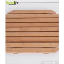 porcelana Fangle Teak wooden mat for protect bathing  IWS53366 fabricante