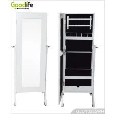 Chiny Floor standing jewelry cabinet with full length mirror GLD13335 producent