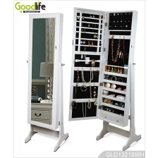 China Floor standing wooden mirrored jewelry storage cabinet from Goodlife GLD13218 manufacturer