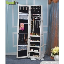 China Full length large mirrored wooden jewelry cabinet with revolving base GLD17143 manufacturer
