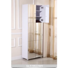 ประเทศจีน Full-length mirror shoe cabinet with six doors for storage and space saving modern simple design ผู้ผลิต