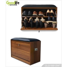 China Living room furniture GLS18815 wooden shoe rack shoe cabinet from goodlife manufacturer