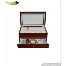 China Goodlife ODM OEM relógio de madeira Caixa para 10 relógios com uma gaveta GLS10022 fabricante