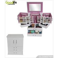porcelana Goodlife gabinete de la joyería de madera para las mujeres el maquillaje y vestirse GLD08057 fabricante
