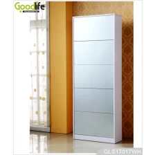 China Hallway wooden shoe organizing cabinet with full length mirror GLS17017 manufacturer