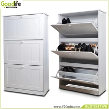 China High gloss paint 3 layers wooden shoe cabinet factory wholesale GLS18813 manufacturer