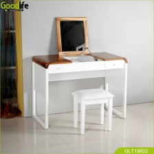 China High quality finger Joint solid wood dressing table with flip up mirror and  2 drawer fabricante