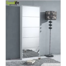 China Home furniture 5 layer wooden shoe cabinet with mirror cover GLS17017 manufacturer