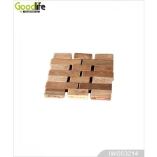 China Hot selling joint panel rubber wood coaster , coffee pad,Wood color IWS53214 manufacturer