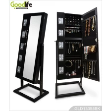 China Large square double doors mirrored wooden jewelry cabinet with photo frames GLD13358 manufacturer