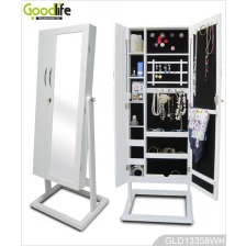Chiny Duże drewniane szafy do przechowywania biżuterii i akcesoriów z lustrem toaletka GLD13357 producent