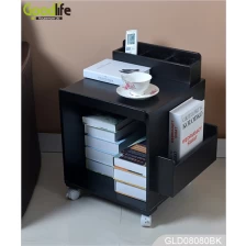 China Living room furniture wheeled wooden side table with storage cabinet GLD08080 manufacturer