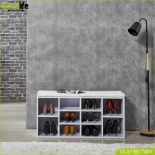 الصين غرفه المعيشة الحذاء تخزين التصميم الجديد الخشبية مقعد الحذاء GLS18817 الصانع