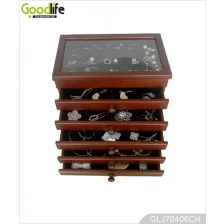 China Caixa de madeira de armazenamento de jóias adorável com gavetas para meninas GLJ70406 fabricante