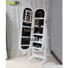 China Luxury Bedroom Vanities Wooden Carved Jewelry Cabinet with Dressing Mirror manufacturer