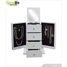 Chiny Made in China drewniane pudełko z biżuterią dublowany przypadku GLD15586 przechowywania biżuterii producent