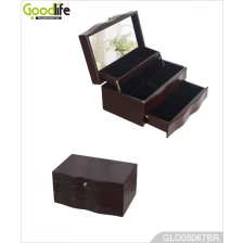 China Magic open wood jewelry box for girls GLD08067 manufacturer