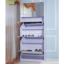 China New design for European large shoes storage full length mirrored wooden shoe cabinet GLS18707 manufacturer