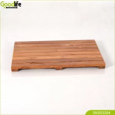 الصين Teak solid wood shower spa mat indoor or outdoor bath mat الصانع