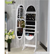 China Oval mirrored jewelry storage cabinet with dressing mirror GLD13220 manufacturer