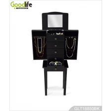 China Painted wooden treasure cabinet small furniture for jewelry storage with stand GLD18850 manufacturer