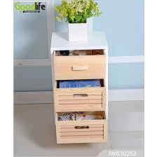 China Pine wood natural color storage cabinet for bedroom and living room IWS30253 manufacturer