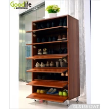 China Shoe cabinet wholesale 6 layers shoe rack with mirror for dressing manufacturer