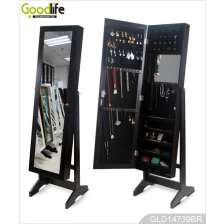 China Unique style wooden mirror jewelry armoire with inside mirror manufacturer