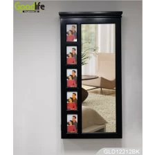 China Wall Mounted Wooden Mirror Jewelry Cabinet with 5 Photo Frames GLD12212 manufacturer