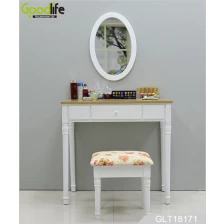Chiny Wall mounted dressing table with An oval mirror and a lining stool GLT18171 producent