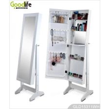 China White makeup cabinet jewelry organizer with inside dressing mirror manufacturer