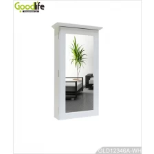 Chine White wall mount key jewelry cabinet with a mirror GLD12346 fabricant